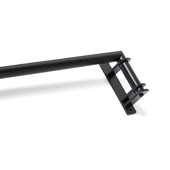 Door Curtain Pole with Stud Finial - Black, Metal