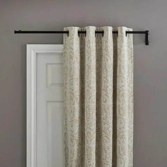 Door Curtain Pole with Stud Finial - Black, Metal image