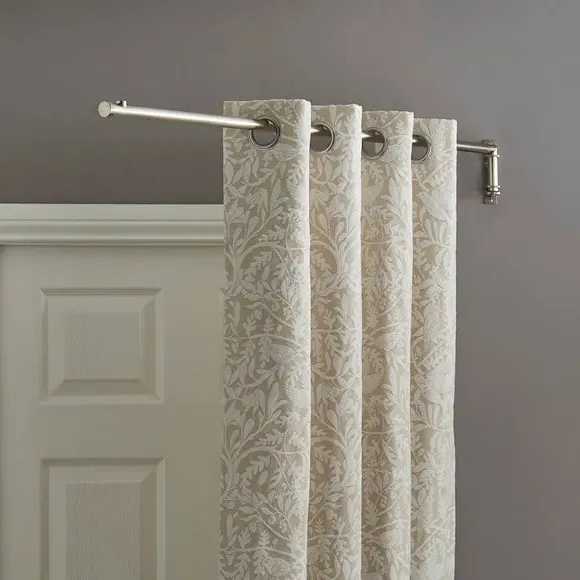 Door Curtain Pole with Stud Finial - Silver, Metal