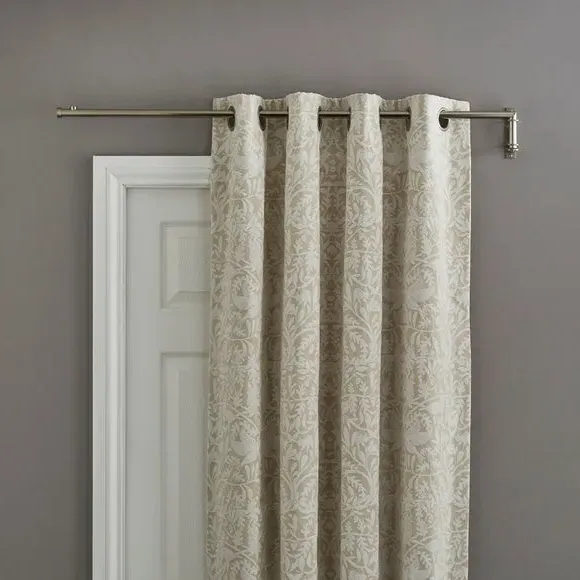 Door Curtain Pole with Stud Finial - Silver, Metal