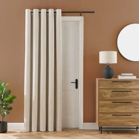 Door Curtain with Blackout Coating - Natural