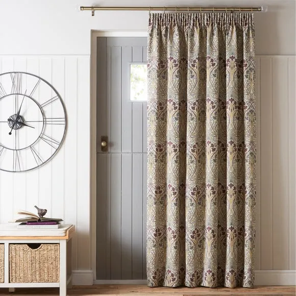 Door Curtain with Pencil Pleat - Mauve