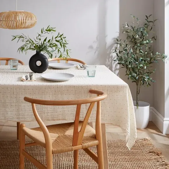 Dotted Tablecloth - Natural, Cotton