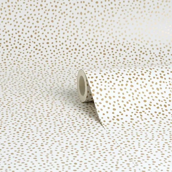 Dottie Wallpaper - Gold, Metallic