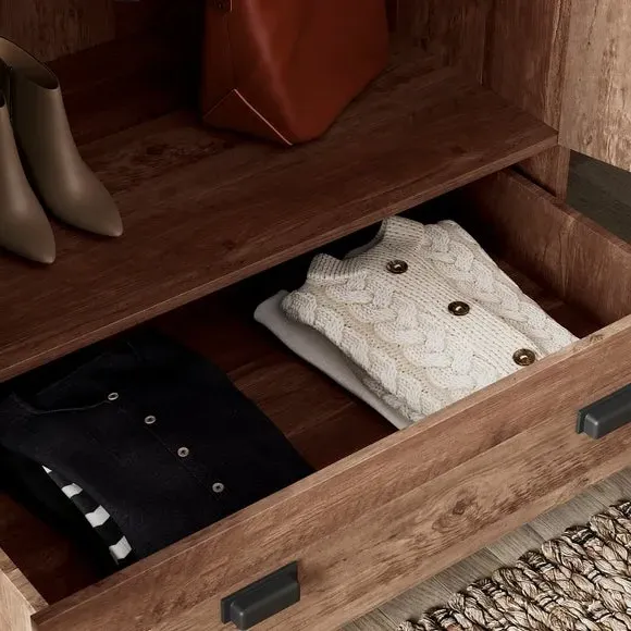 Double 1 Drawer Wardrobe - Pine, Wood Effect