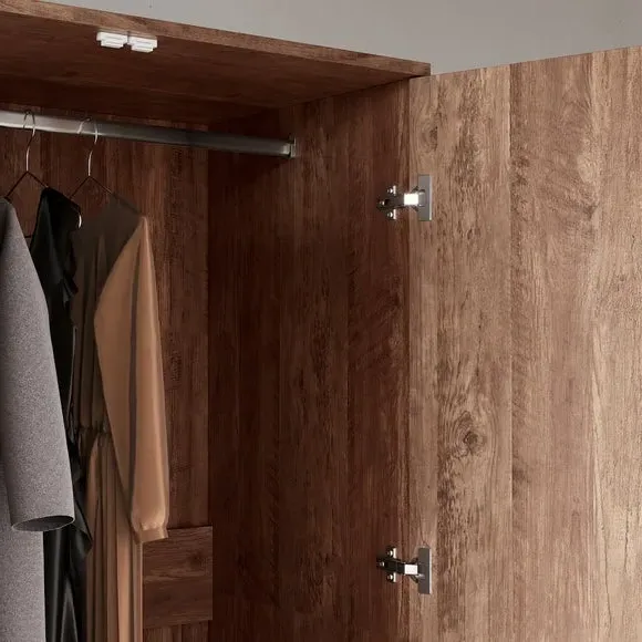 Double 1 Drawer Wardrobe - Pine, Wood Effect