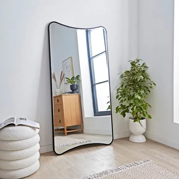 Double Arched Full Length Leaner Mirror - Black image