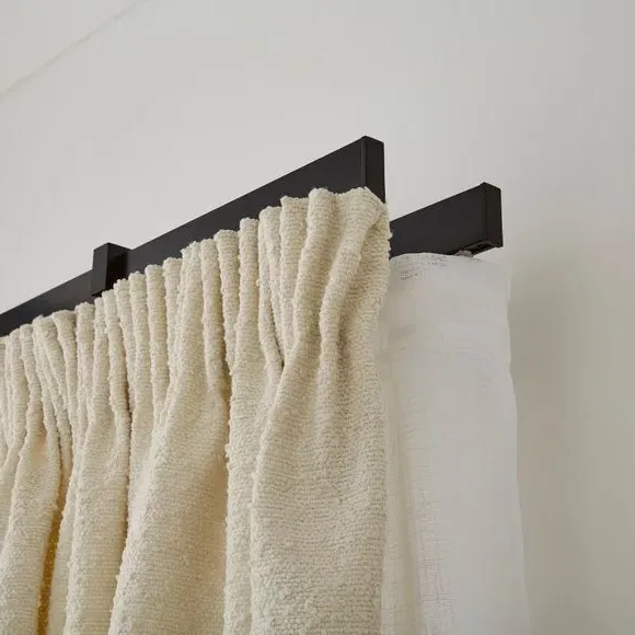 Double Curtain Track - Matt Black, Metal