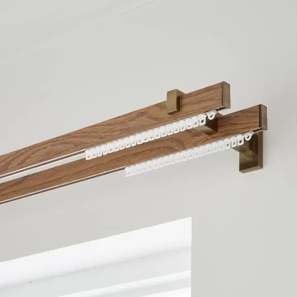 Double Curtain Track - Wood, Metal