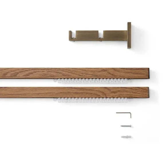 Double Curtain Track - Wood, Metal