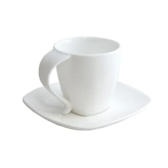 Double Espresso Cup & Saucer Set - White, China image