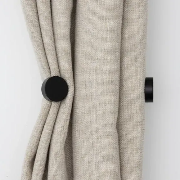 Double Layer Curtain Holdbacks - Black, Metal