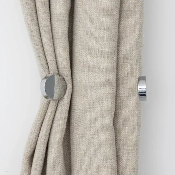 Double Layer Curtain Holdbacks - Chrome, Metal