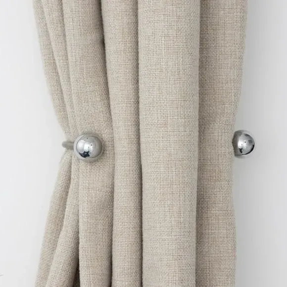 Double Layer Curtain Holdbacks - Chrome, Metal image