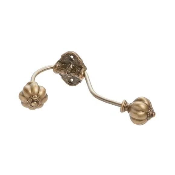 Double Layer Curtain Holdbacks Pair - Brass, Metal
