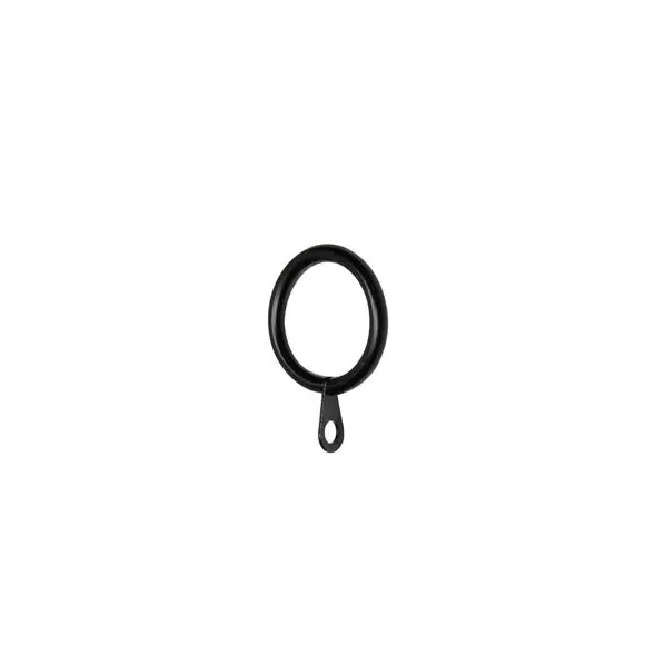 Double Layer Curtain Pole with Rings - Black, Metal