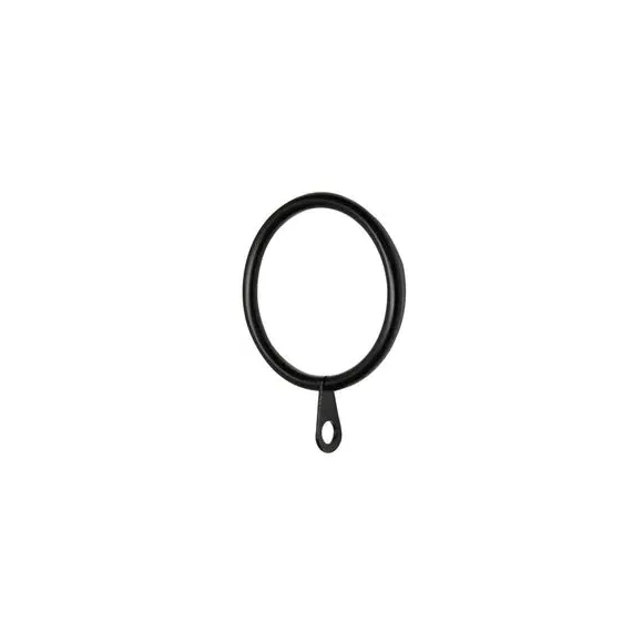 Double Layer Curtain Pole with Rings - Black, Metal