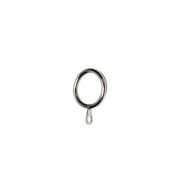 Double Layer Curtain Pole with Rings - Chrome, Metal