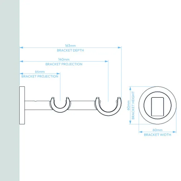 Double Layer Extendable Curtain Pole - Natural