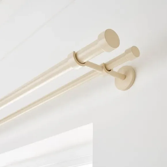 Double Layer Extendable Curtain Pole - Natural, Metal
