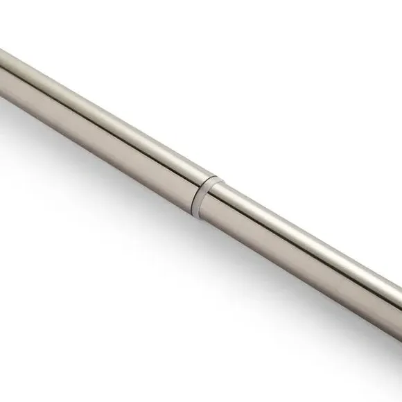 Double Layer Extendable Curtain Pole - Satin Steel, Metal