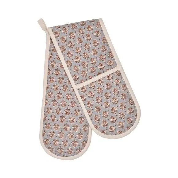 Double Oven Glove Boho Pattern - Blue, Cotton image