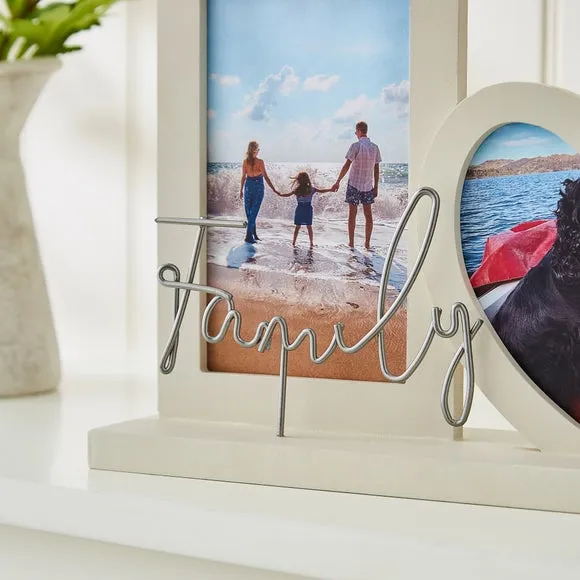 Double Photo Frame Contemporary - Natural