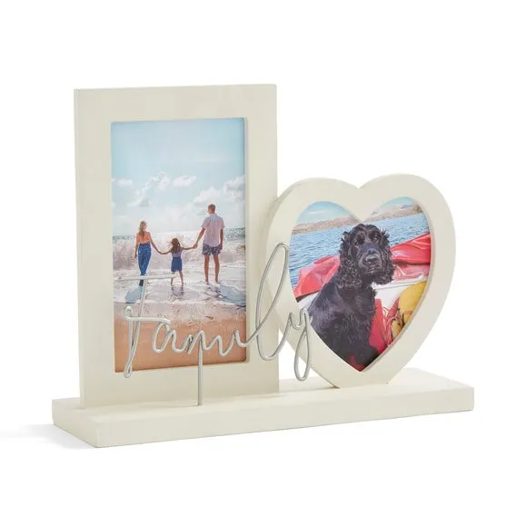 Double Photo Frame Contemporary - Natural