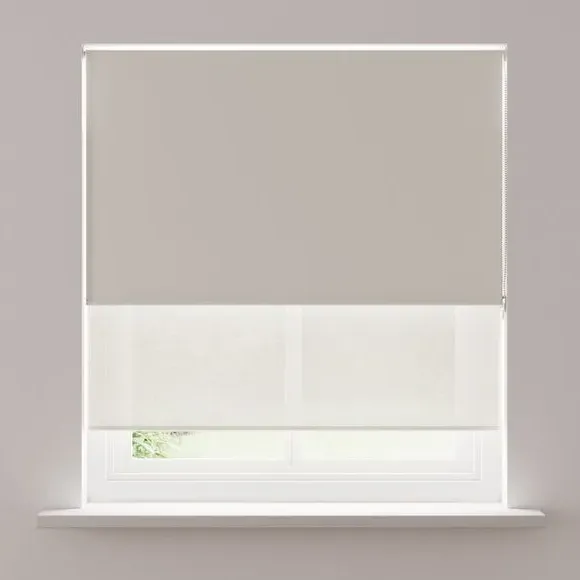 Double Roller Blind with Blackout - Dove
