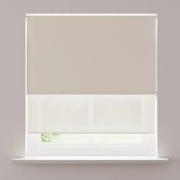 Double Roller Blind with Blackout - Natural