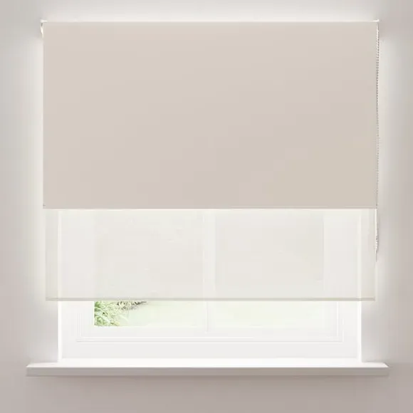 Double Roller Blind with Blackout - Natural