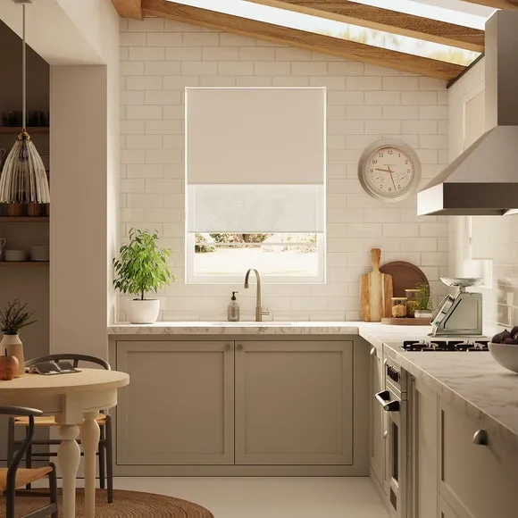 Double Roller Blind with Blackout - Natural