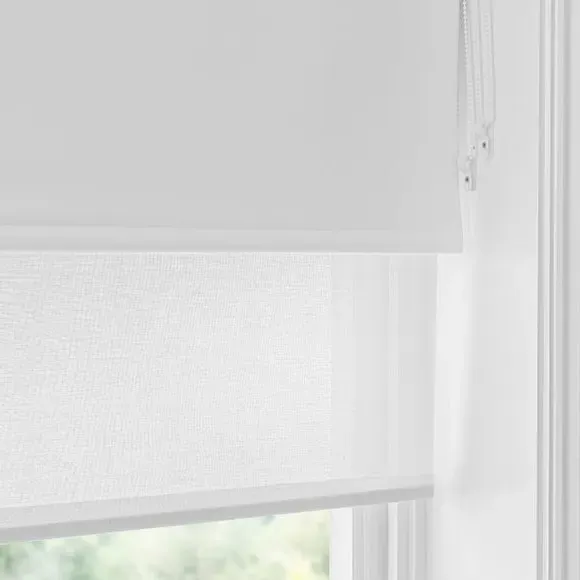 Double Roller Blind with Blackout - White