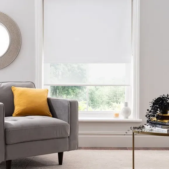 Double Roller Blind with Blackout - White