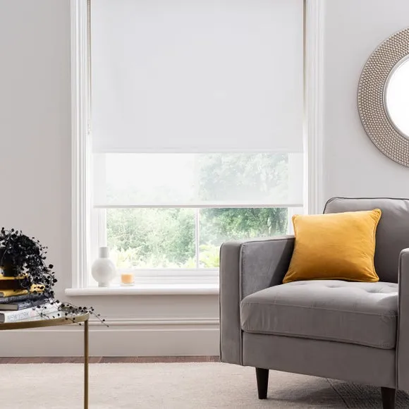 Double Roller Blind with Blackout - White