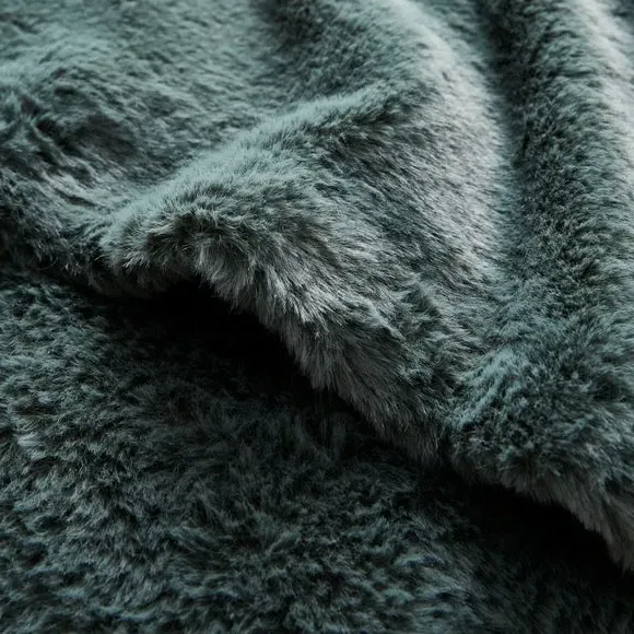 Double Sided Throw Blanket - Forest, Faux Fur