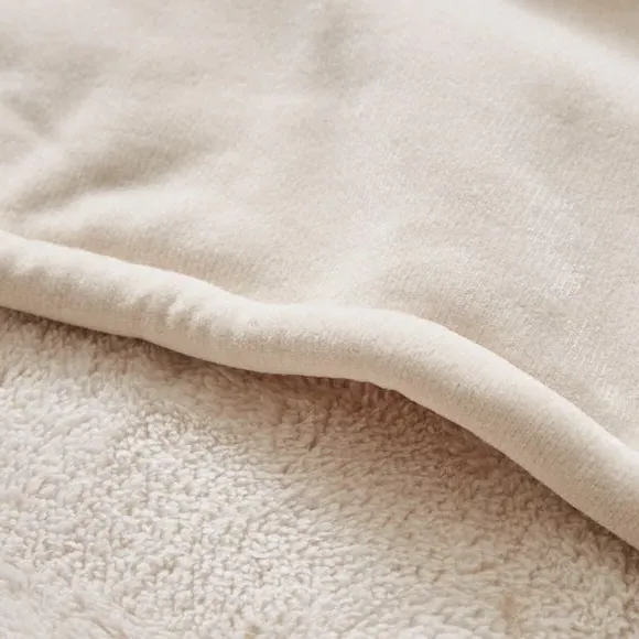 Double-Sided Throw Blanket - Natural, Chenille