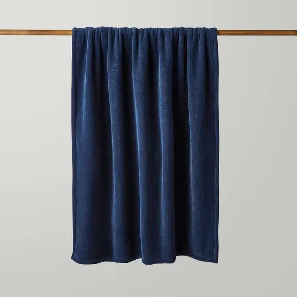 Double-Sided Throw Blanket - Navy, Chenille