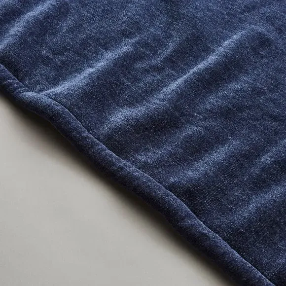 Double-Sided Throw Blanket - Navy, Chenille