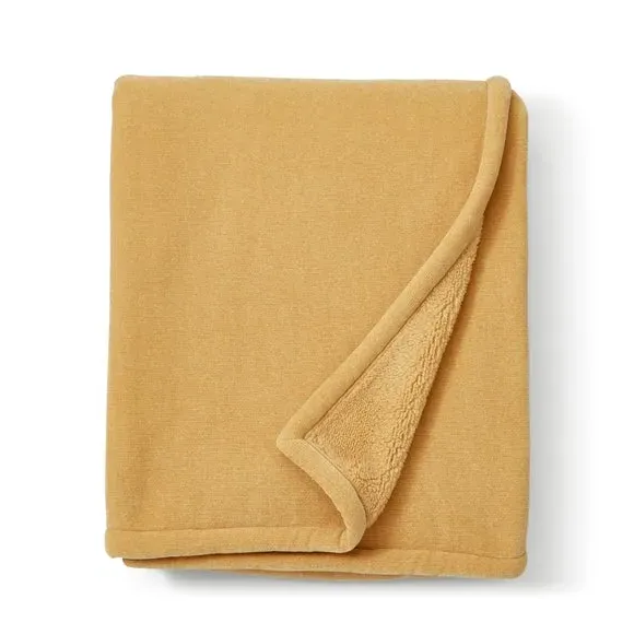 Double-Sided Throw Blanket - Ochre, Chenille