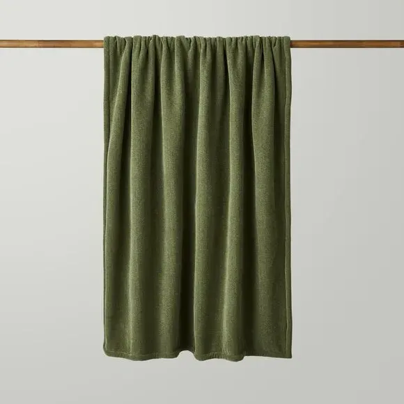 Double-Sided Throw Blanket - Olive, Chenille