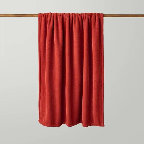 Double-Sided Throw Blanket - Orange, Chenille