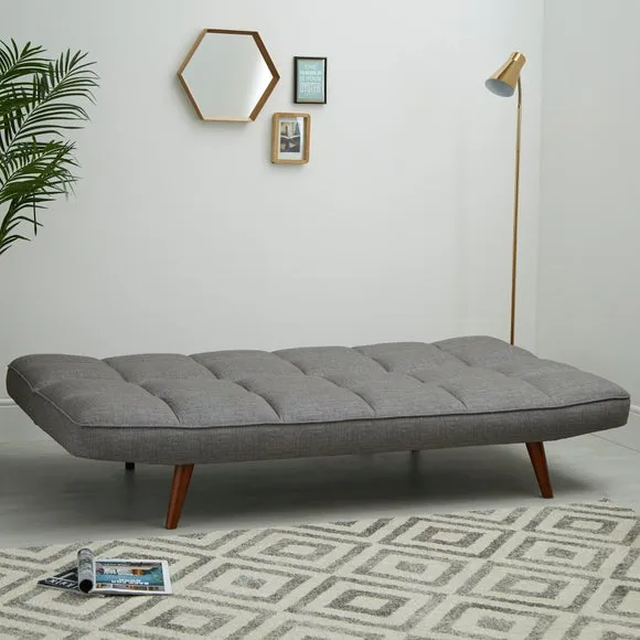 Double Sofa Bed with Clic Clac - Grey, Fabric