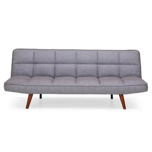 Double Sofa Bed with Clic Clac - Grey, Fabric