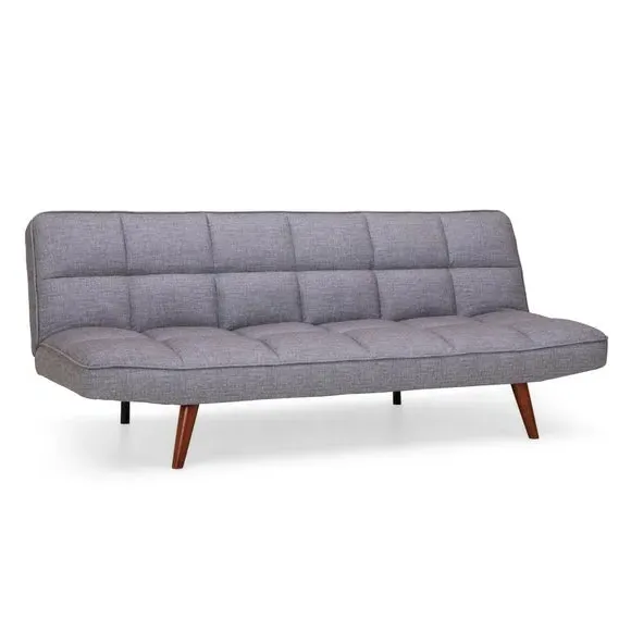 Double Sofa Bed with Clic Clac - Grey, Fabric