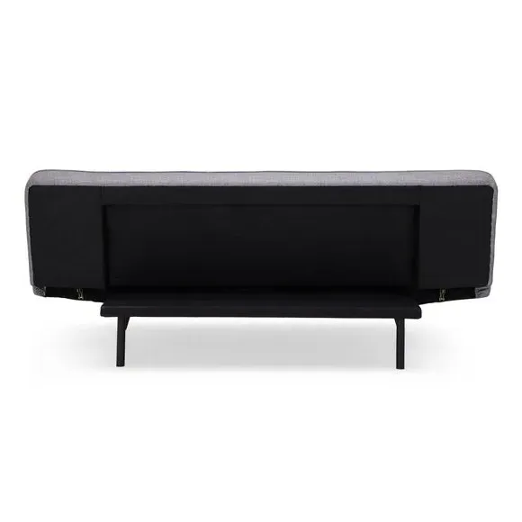 Double Sofa Bed with Clic Clac - Grey, Fabric