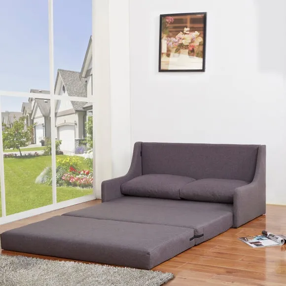 Double Sofa Bed with Storage - Charcoal, Fabric