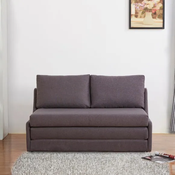 Double Sofa Bed with Storage - Charcoal, Fabric