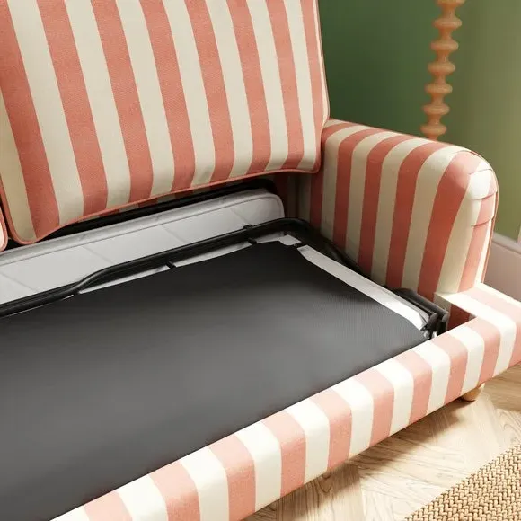 Double Sofa Bed with Storage - Coral, Fabric