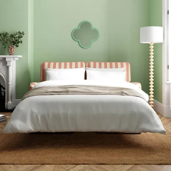 Double Sofa Bed with Storage - Coral, Fabric